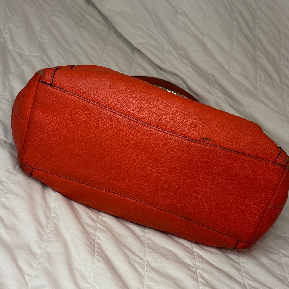 Coach Vibrant Orange Edie Leather Shoulder Bag - Picture 9 of 16